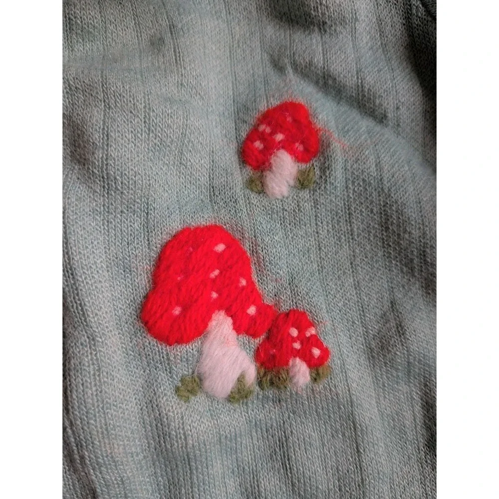 2 Baby Rompers Vintage Carters 6 Months Mushroom Toadstool Bug Flower 70s 80s